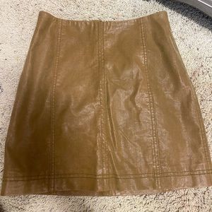 Free people gold leather skirt